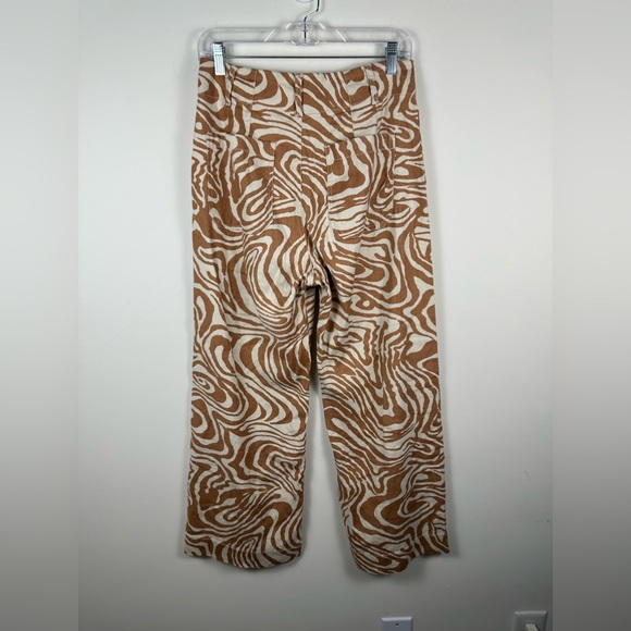 Maeve Linen Collette Swirl Print Linen Pants Size 6 EUC Wide Leg - Picture 2 of 8